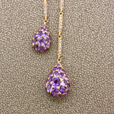 Amethyst Diamond Sapphire Gold Drop Dangle Earrings