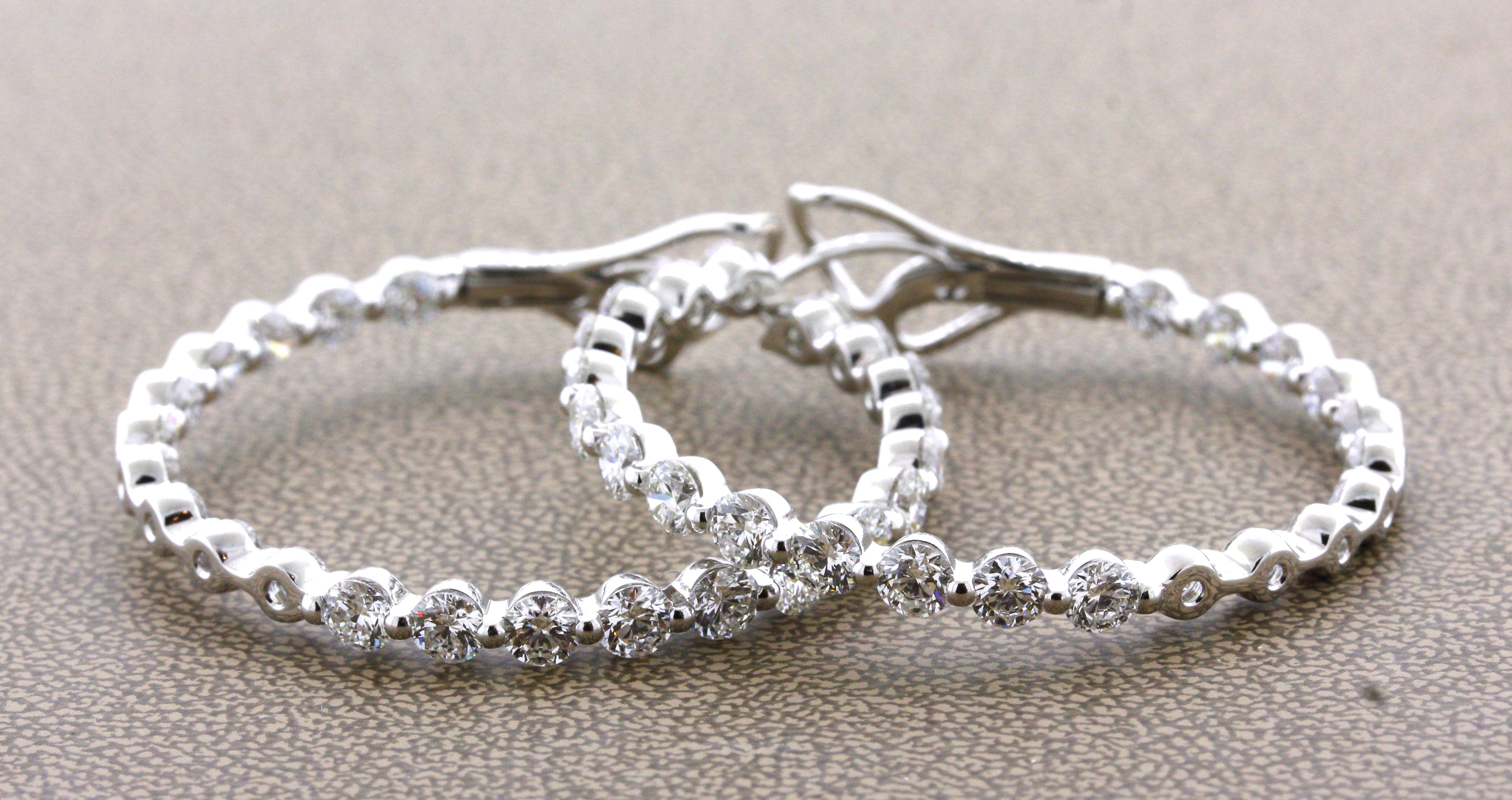 Diamond Gold Inside-Out Hoop Earrings