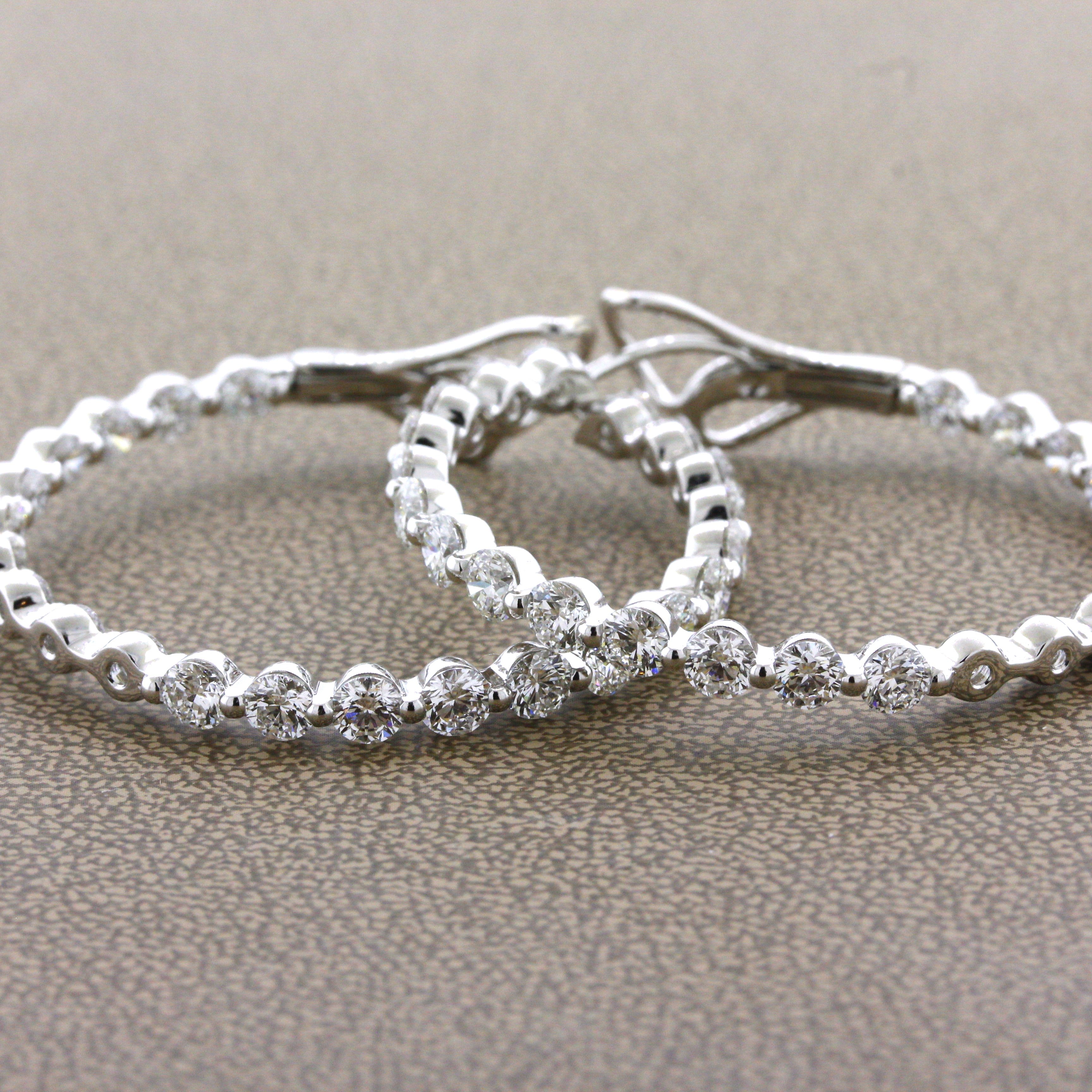 Diamond Gold Inside-Out Hoop Earrings