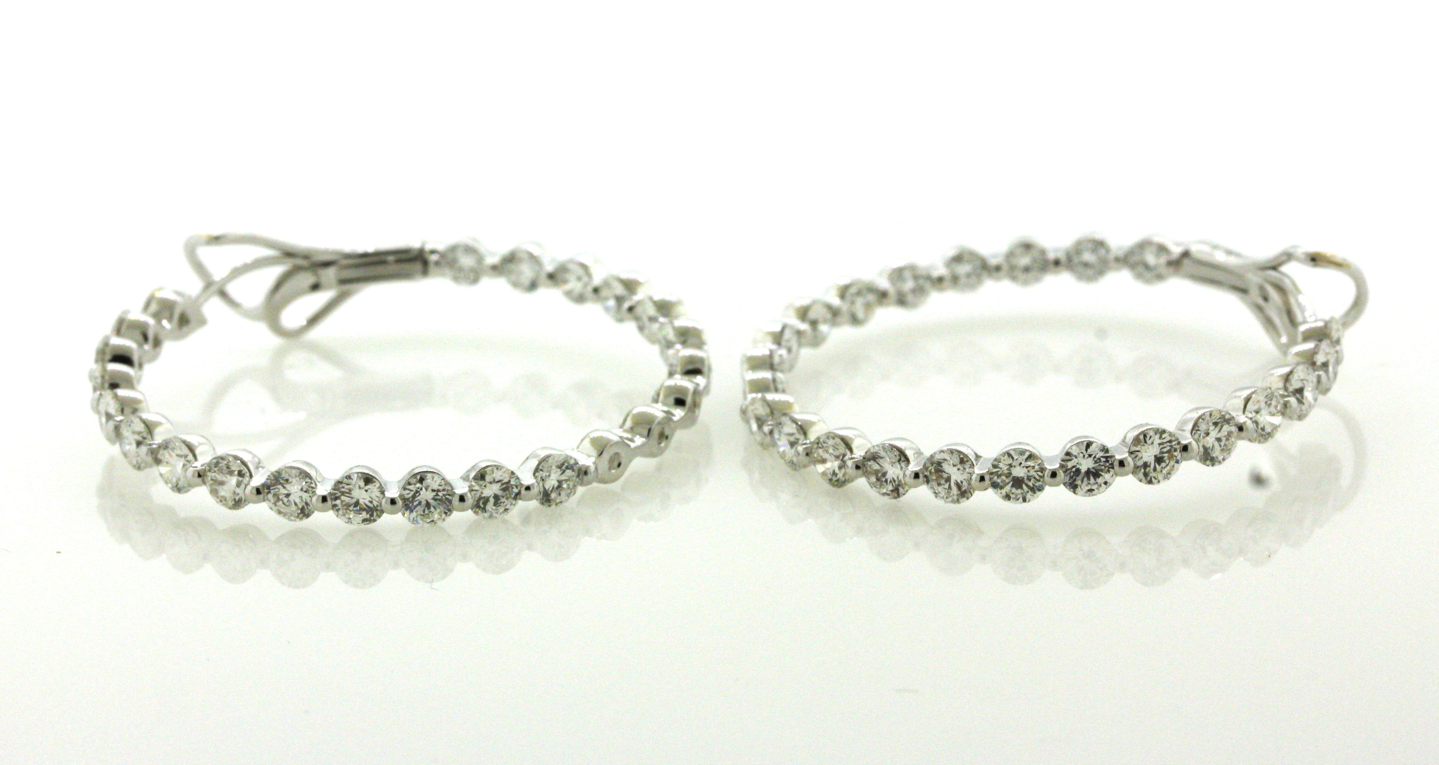 Diamond Gold Inside-Out Hoop Earrings