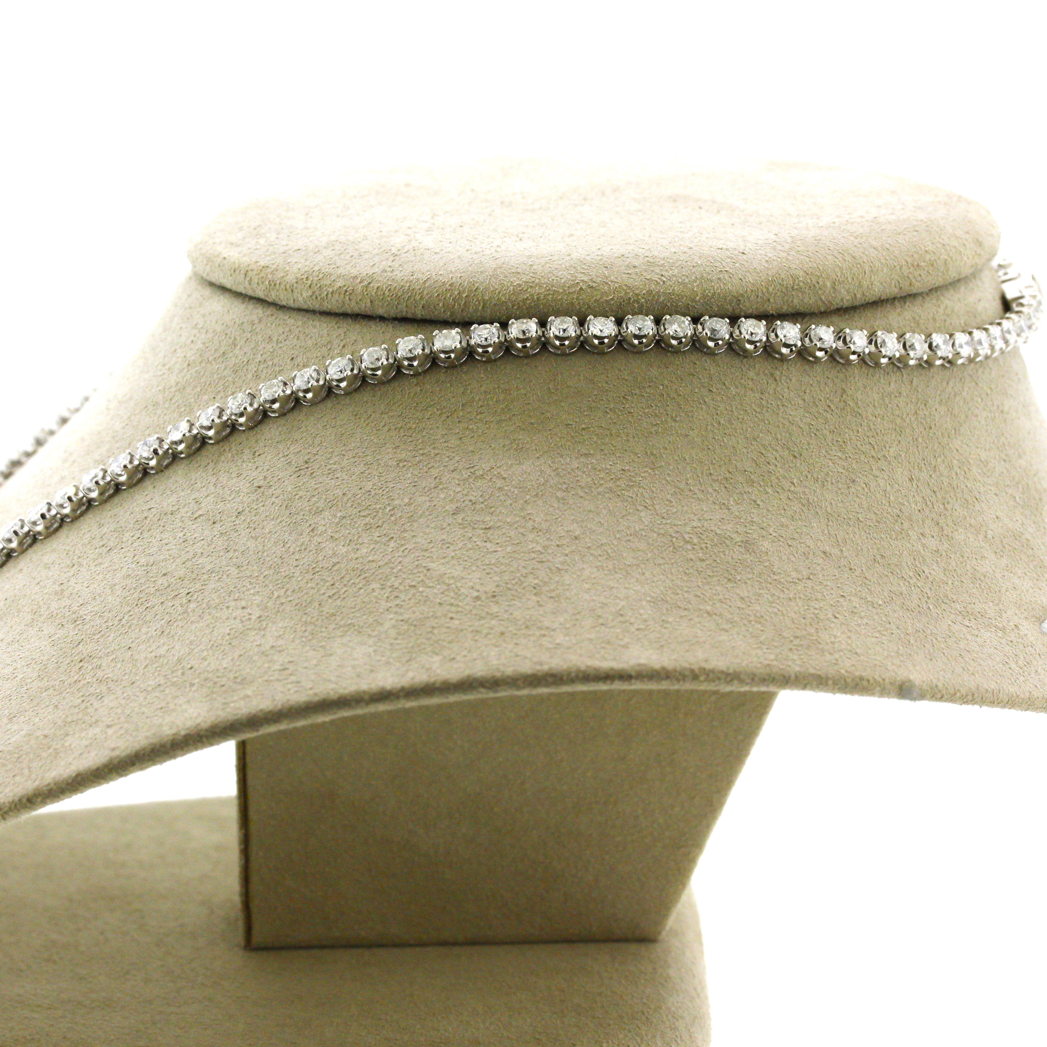 10.00 Carat Diamond Platinum 4-Prong Tennis Necklace