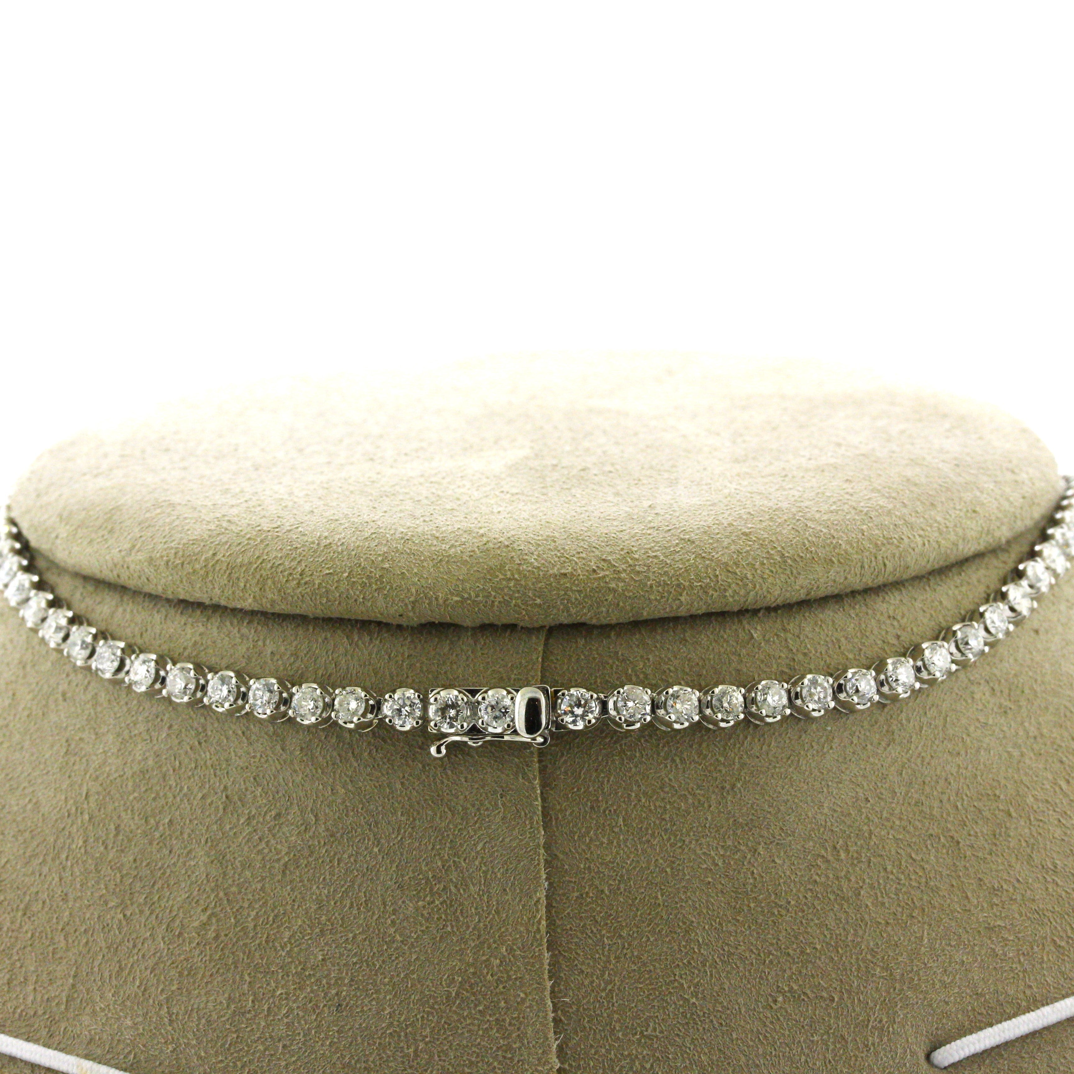 10.00 Carat Diamond Platinum 4-Prong Tennis Necklace