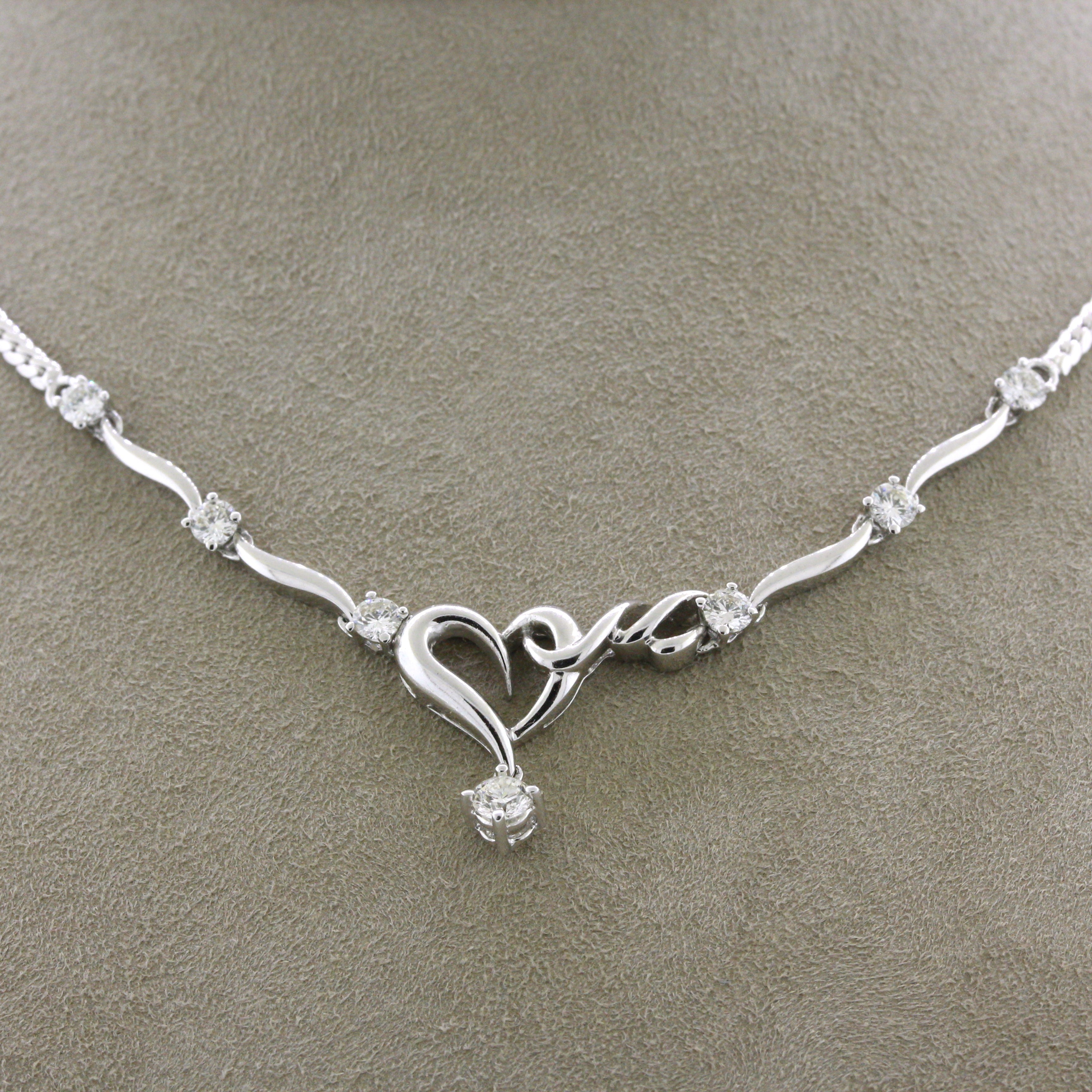 Diamond Gold Heart-Motif Necklace