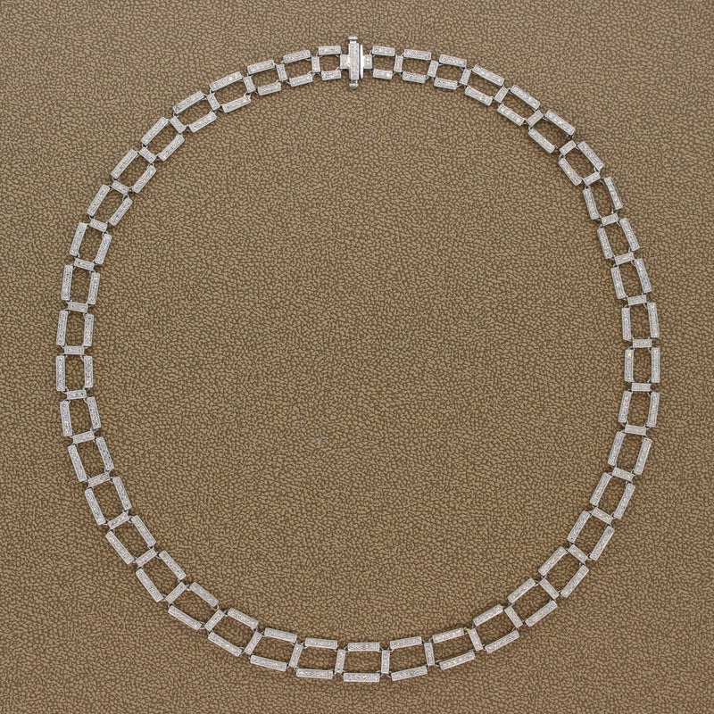 Diamond Platinum Eternity Rectangle Necklace