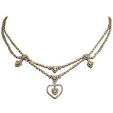 Diamond Gold Chandelier Heart Necklace