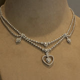 Diamond Gold Chandelier Heart Necklace
