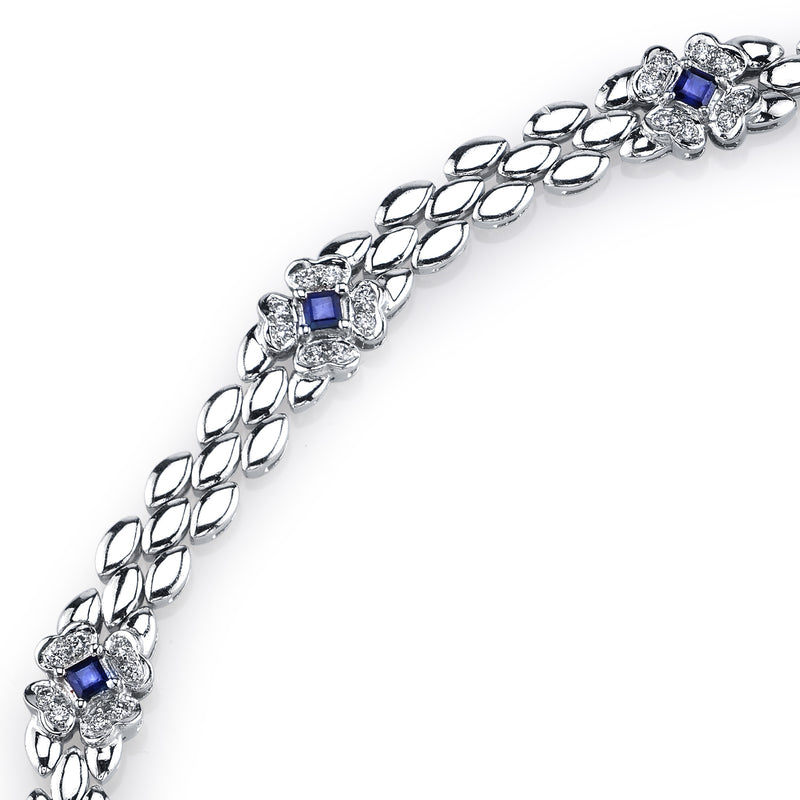 Blue Sapphire Diamond Platinum Necklace