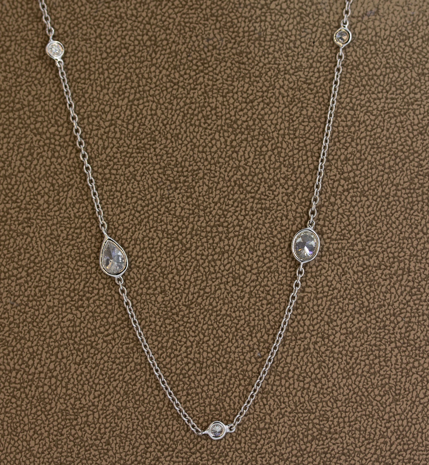 Fancy Shape Diamonds by the Yard Gold Necklace, 36 inches