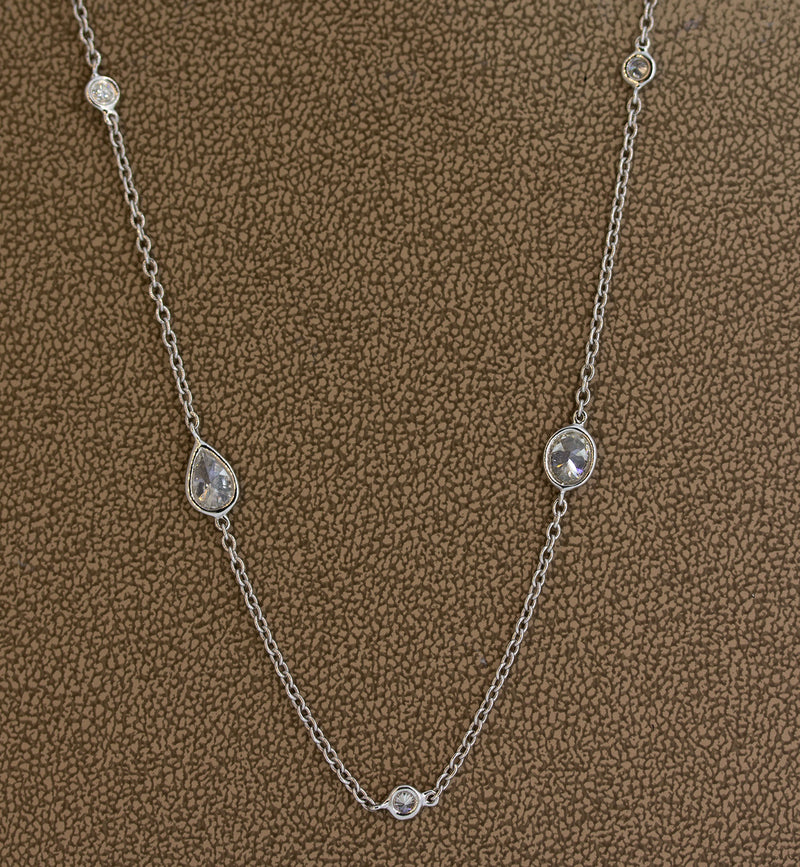 1.25 Ct Diamond by the Yard Necklace, 14K Gold Diamond Necklace, Real  Natural Diamond Necklace - Etsy