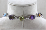 Multi-Color Gemstone Diamond Gold Necklace