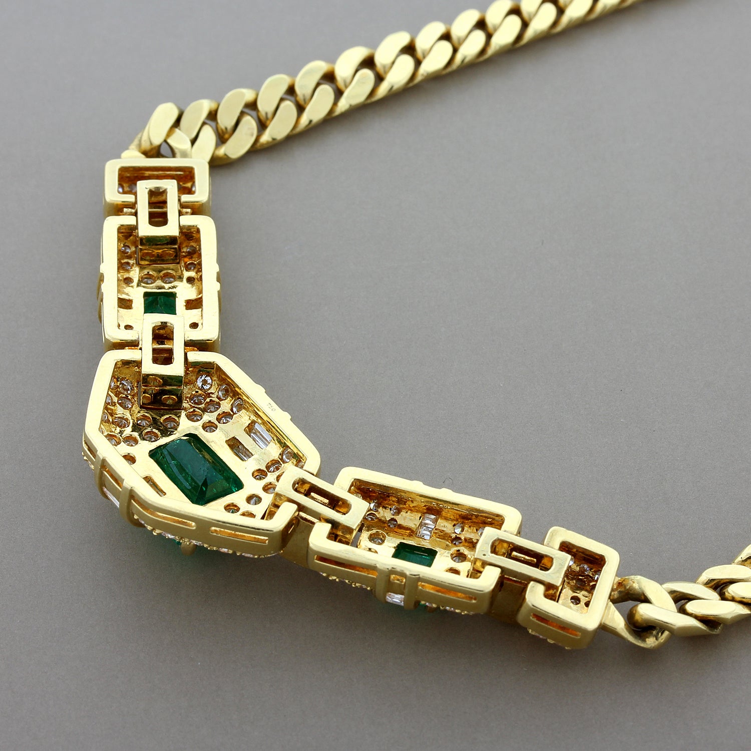 Emerald Diamond Gold Necklace