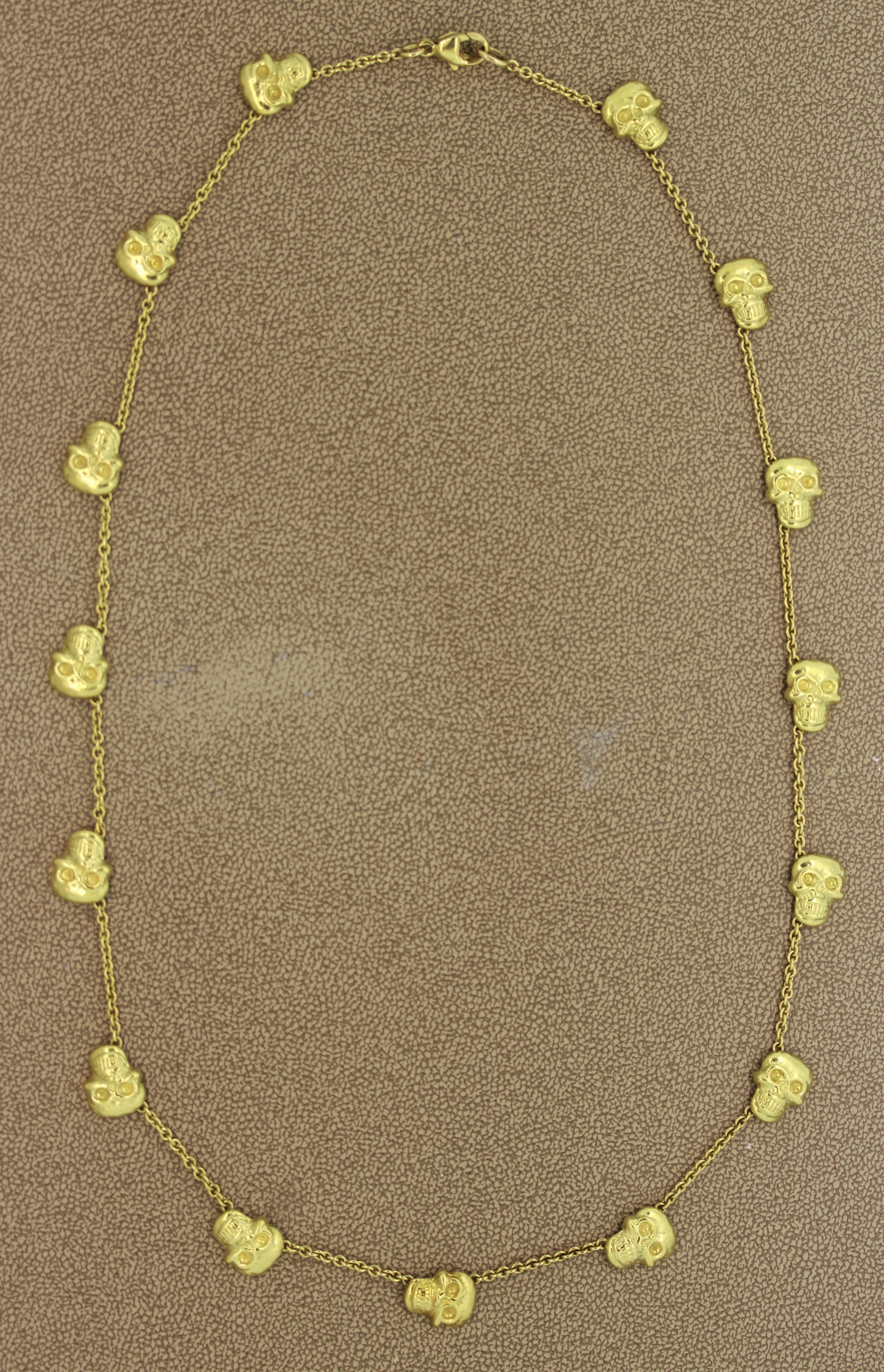 Estate Skull Gold Necklace