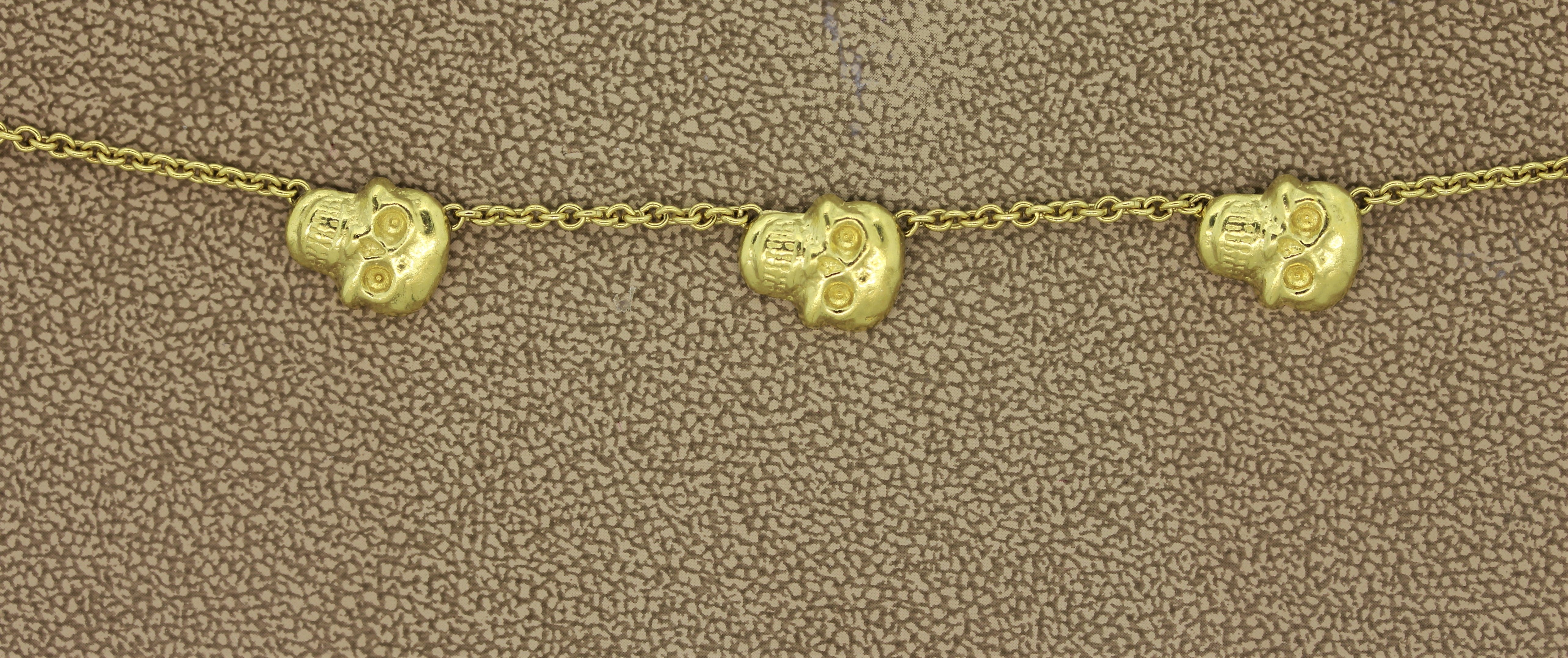 Estate Skull Gold Necklace