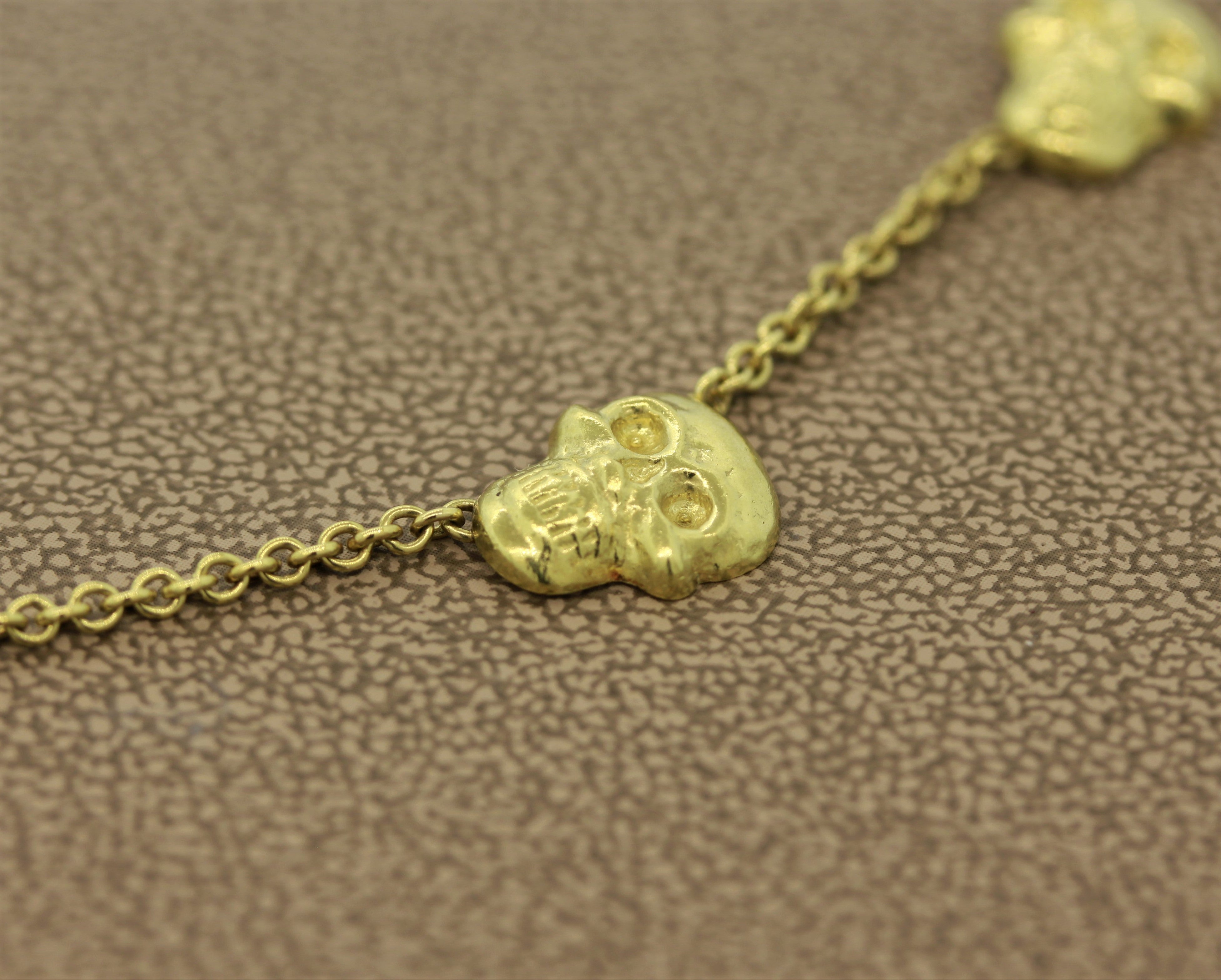 Estate Skull Gold Necklace