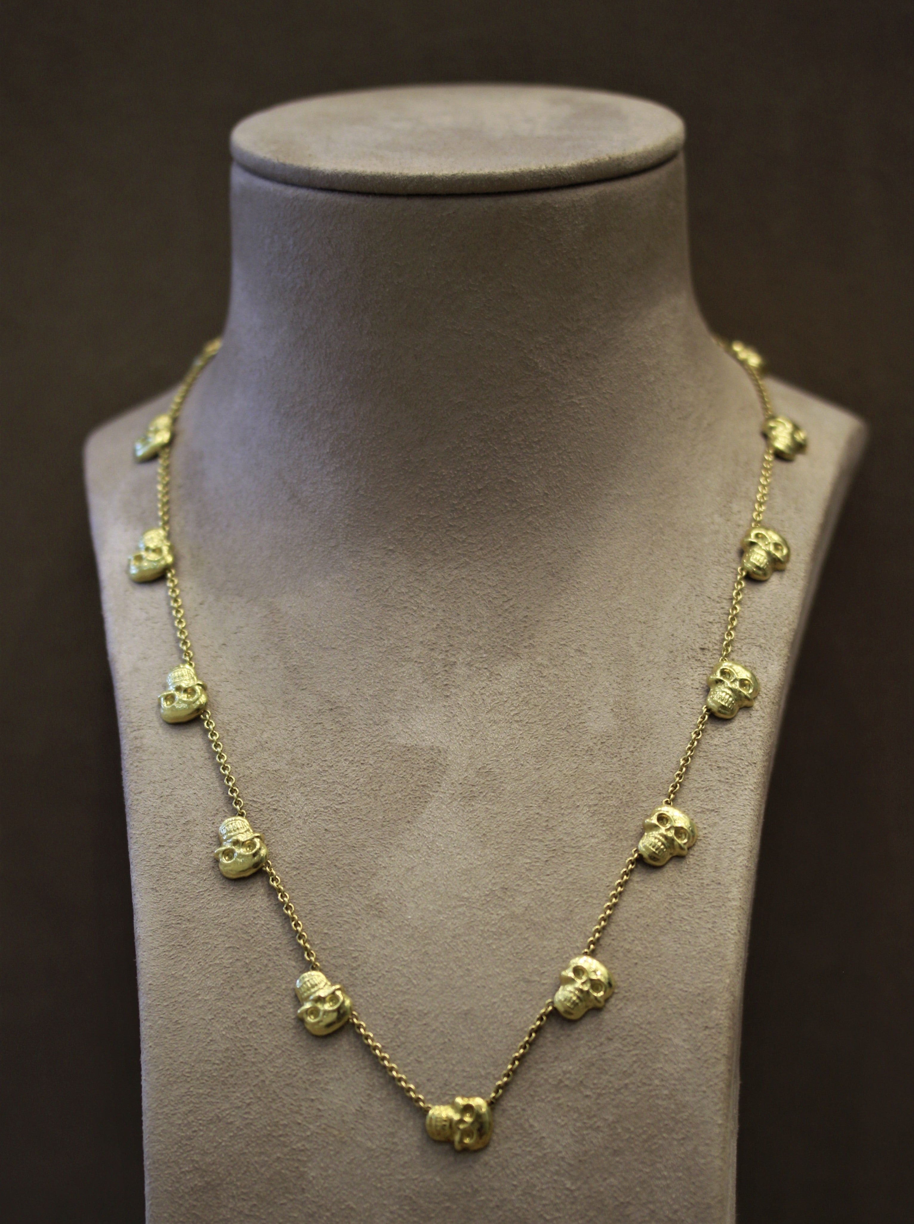 Estate Skull Gold Necklace