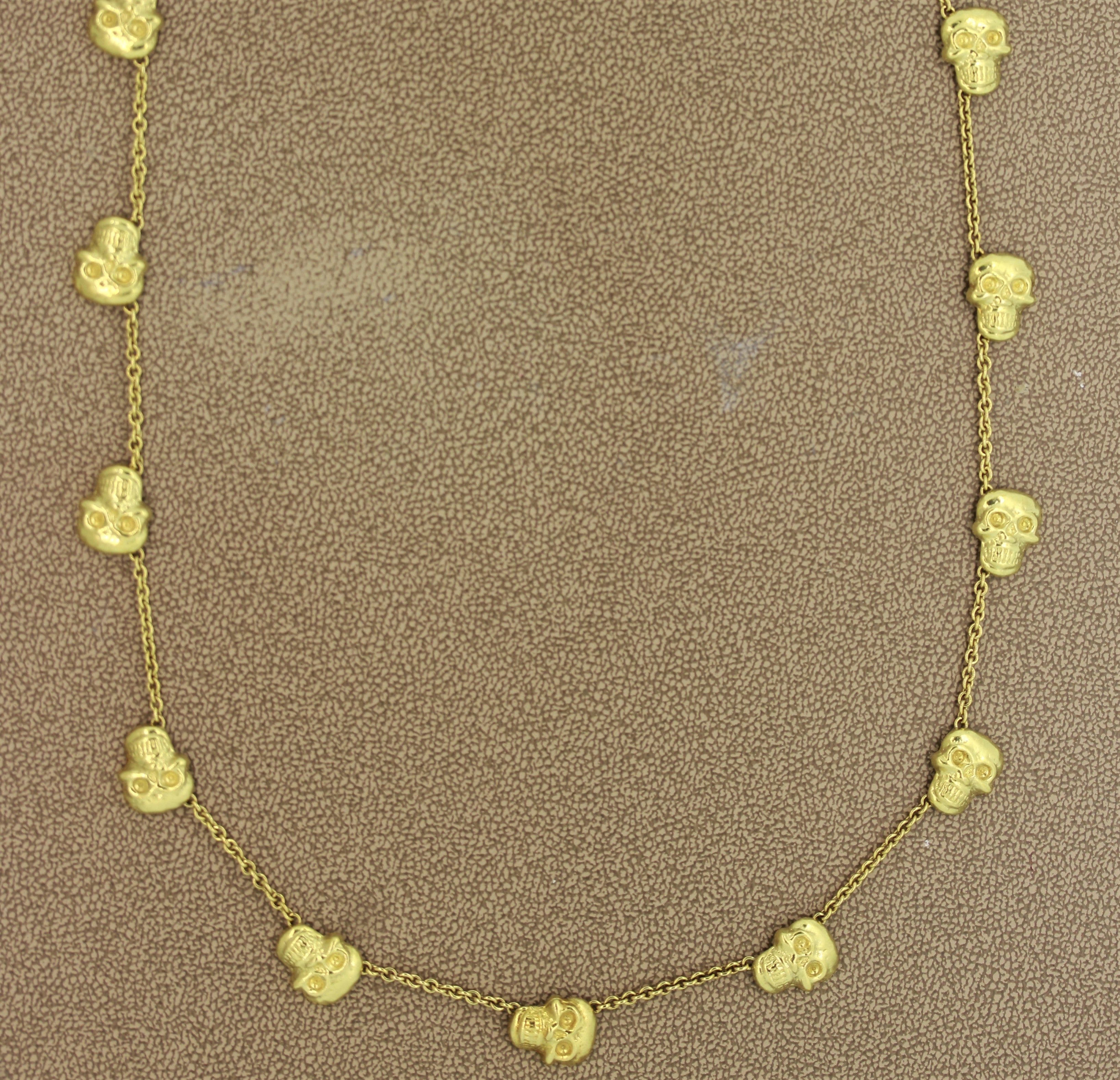 Estate Skull Gold Necklace