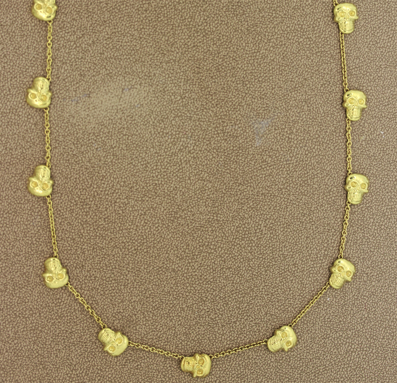 Estate Skull Gold Necklace