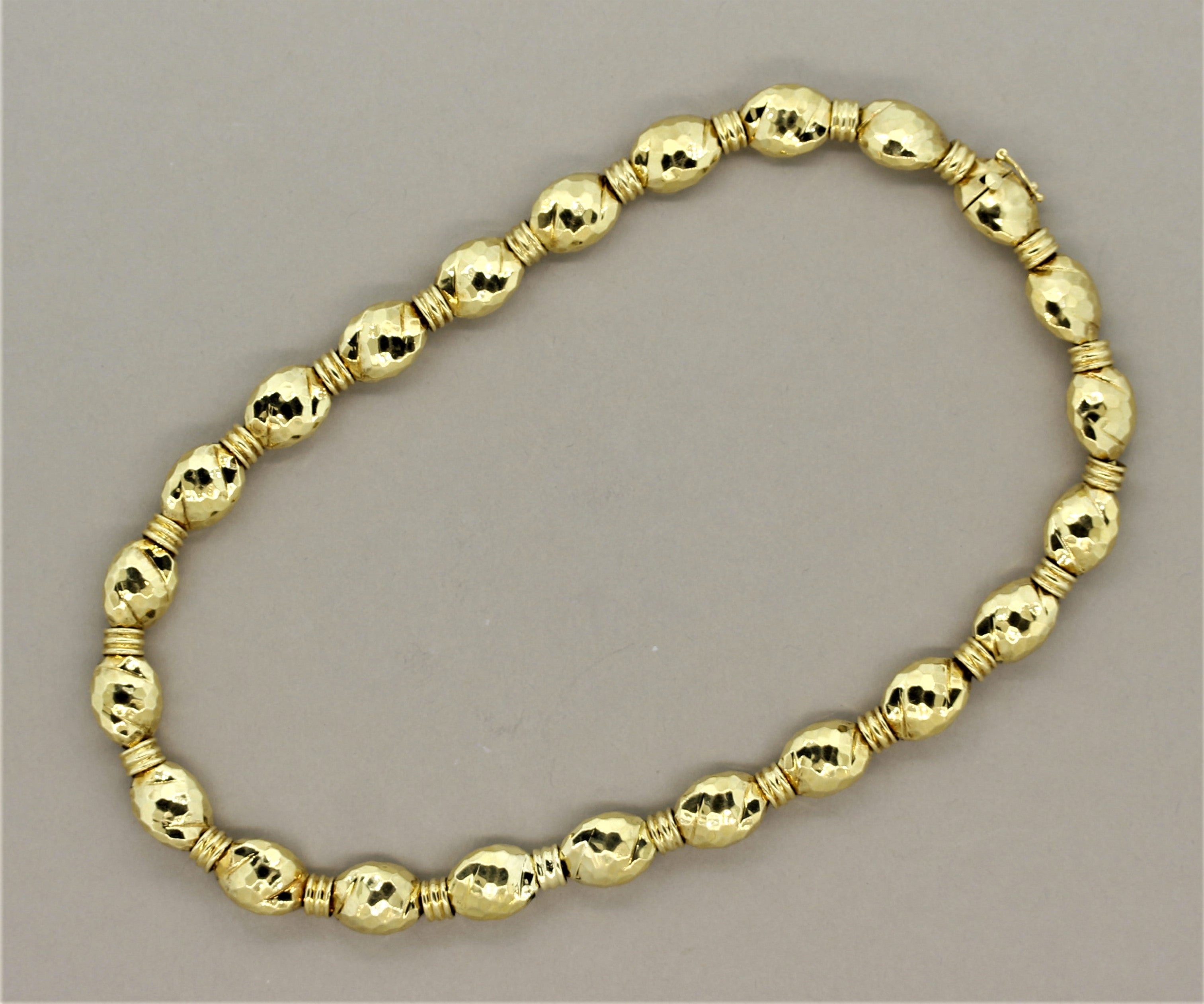 Henry Dunay Hammered-Gold Faceted Necklace