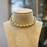 Henry Dunay Hammered-Gold Faceted Necklace