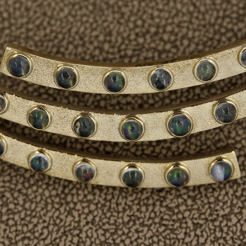 Modern Gold Opal Necklace