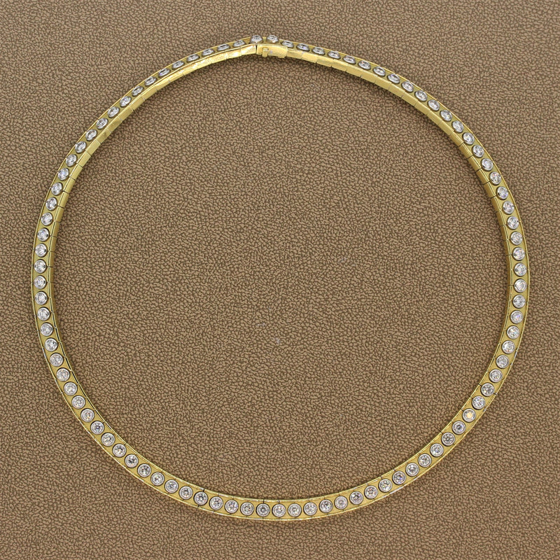Neil Joseph Diamond Two-Tone Gold Collar Eternity Necklace
