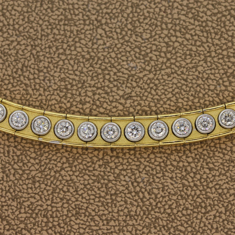 Neil Joseph Diamond Two-Tone Gold Collar Eternity Necklace