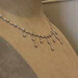 Diamond Flower Chandelier Drops Necklace
