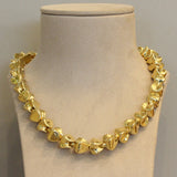 Estate Gold Shell Style Ruby Emerald Sapphire Necklace