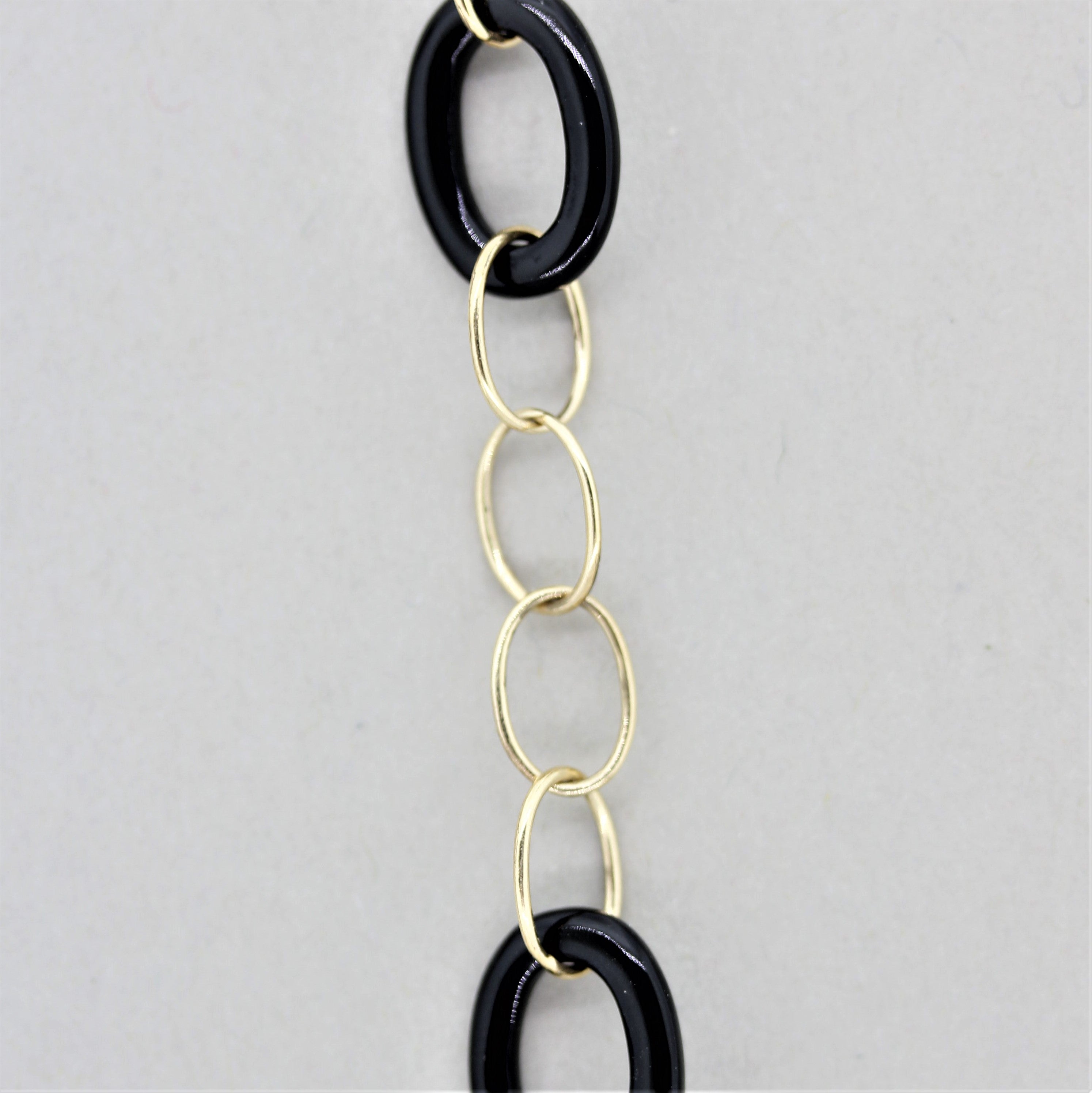 Black Onyx Gold Chain Necklace