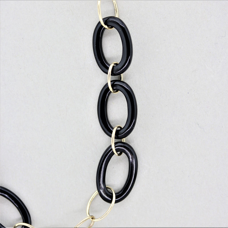 Black Onyx Gold Chain Necklace