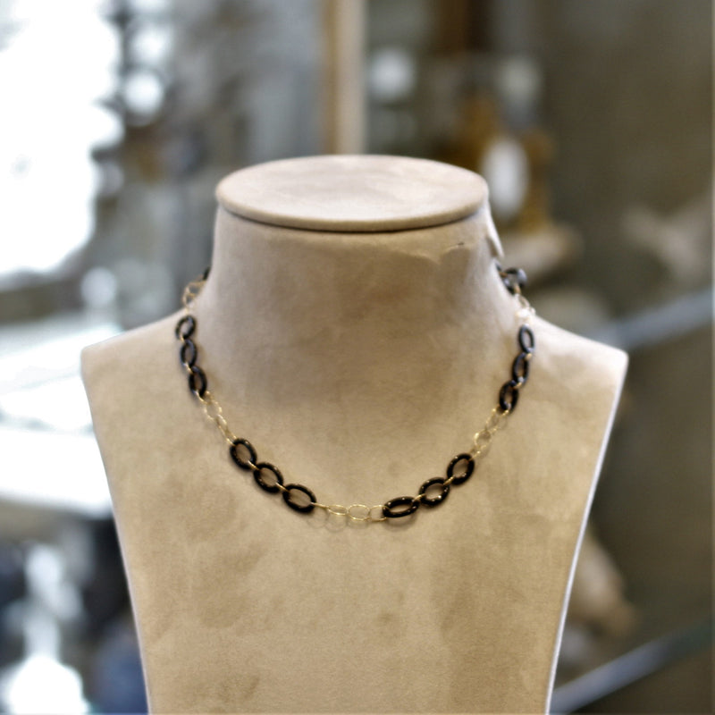 Black Onyx Gold Chain Necklace