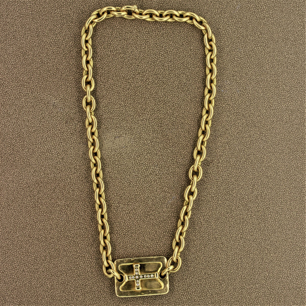 Gold Diamond Cross Chain Necklace