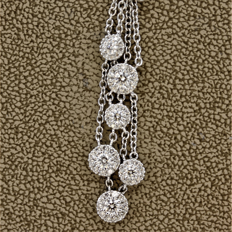 Diamond Multi-Strand Gold Drop Necklace
