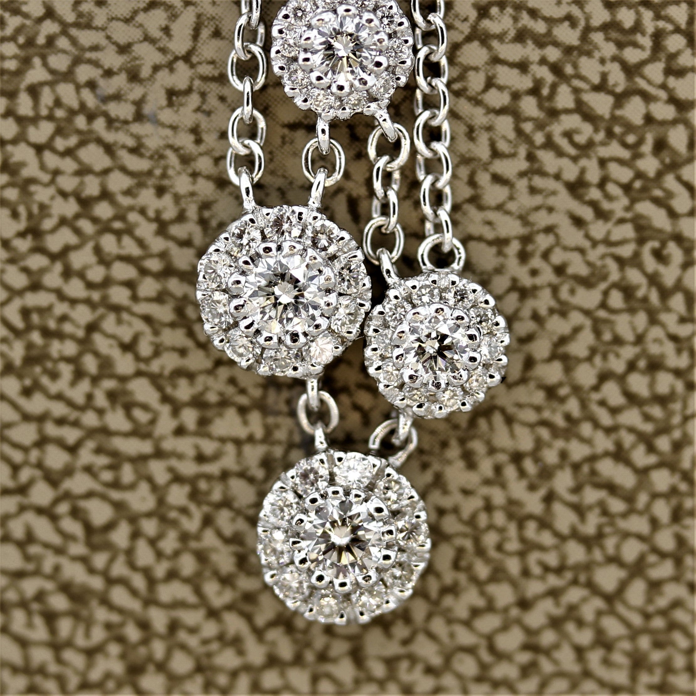 Diamond Multi-Strand Gold Drop Necklace