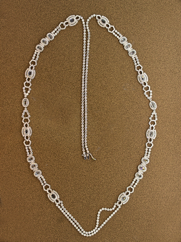 Long Diamond Gold Necklace, 35.5 inches