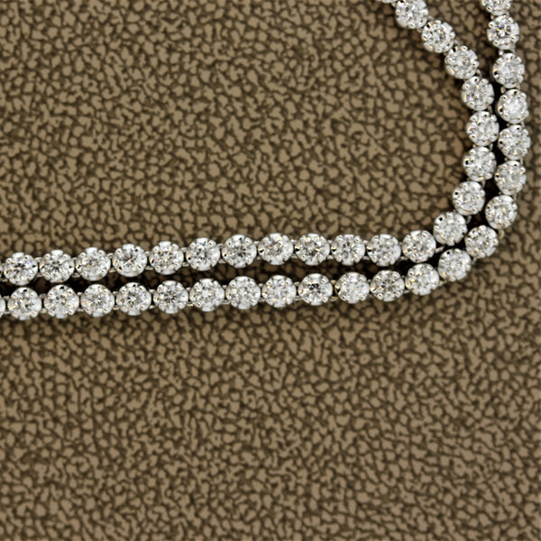 Long Diamond Gold Necklace, 35.5 inches