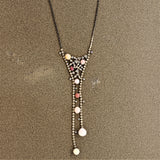 Conch Pearl Diamond Gold Necklace