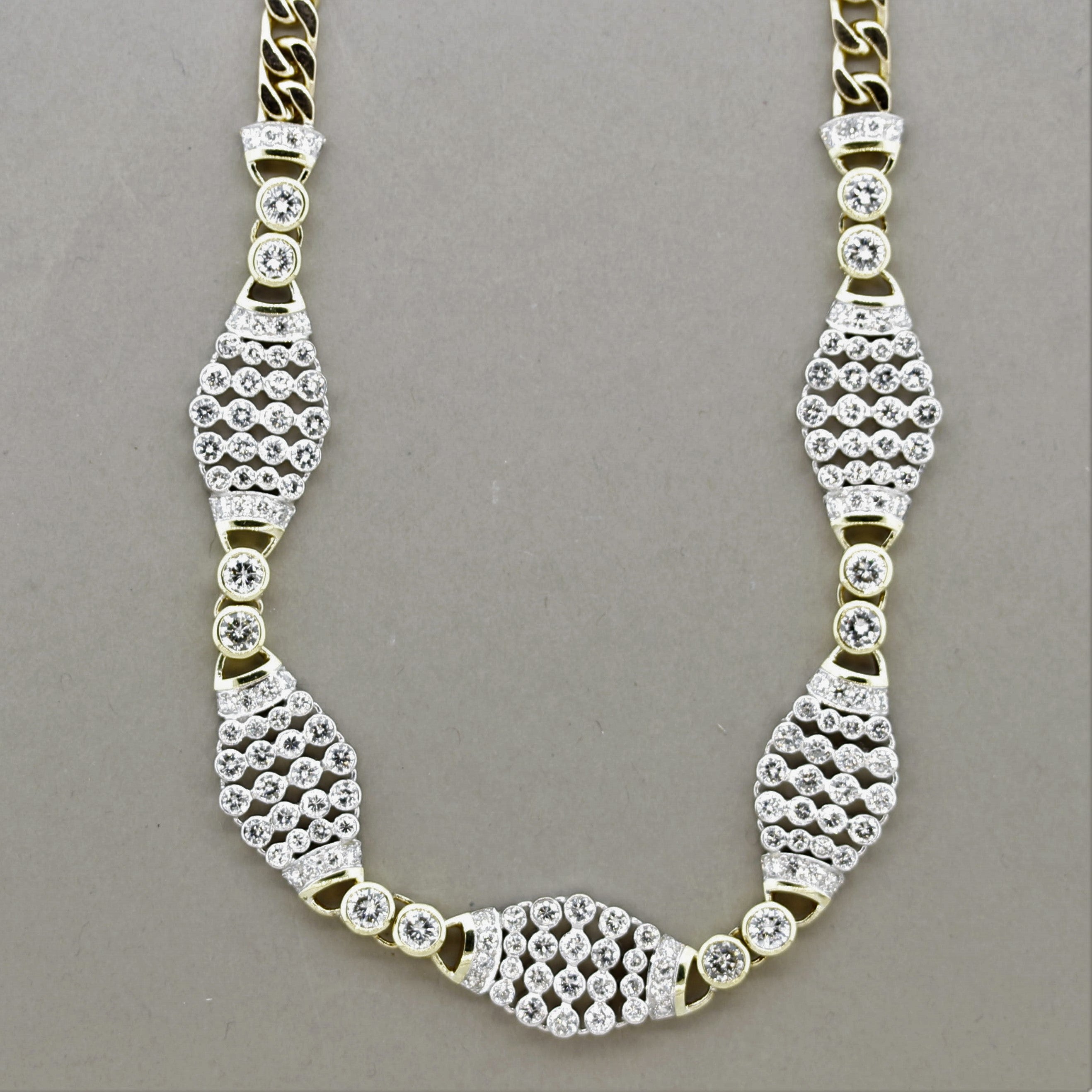 Diamond Gold-Link Choker Necklace