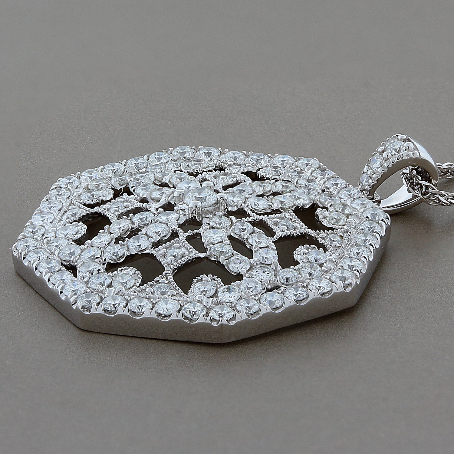 Diamond Gold Octagon Pendant