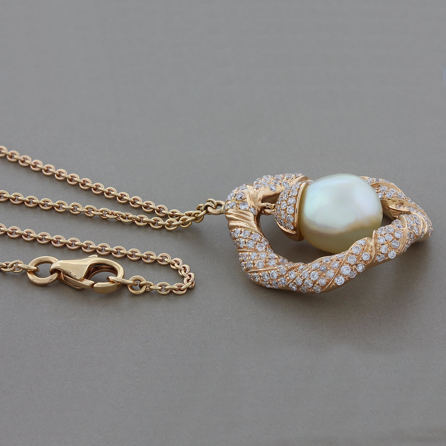 Akoya Pearl Diamond Gold Necklace