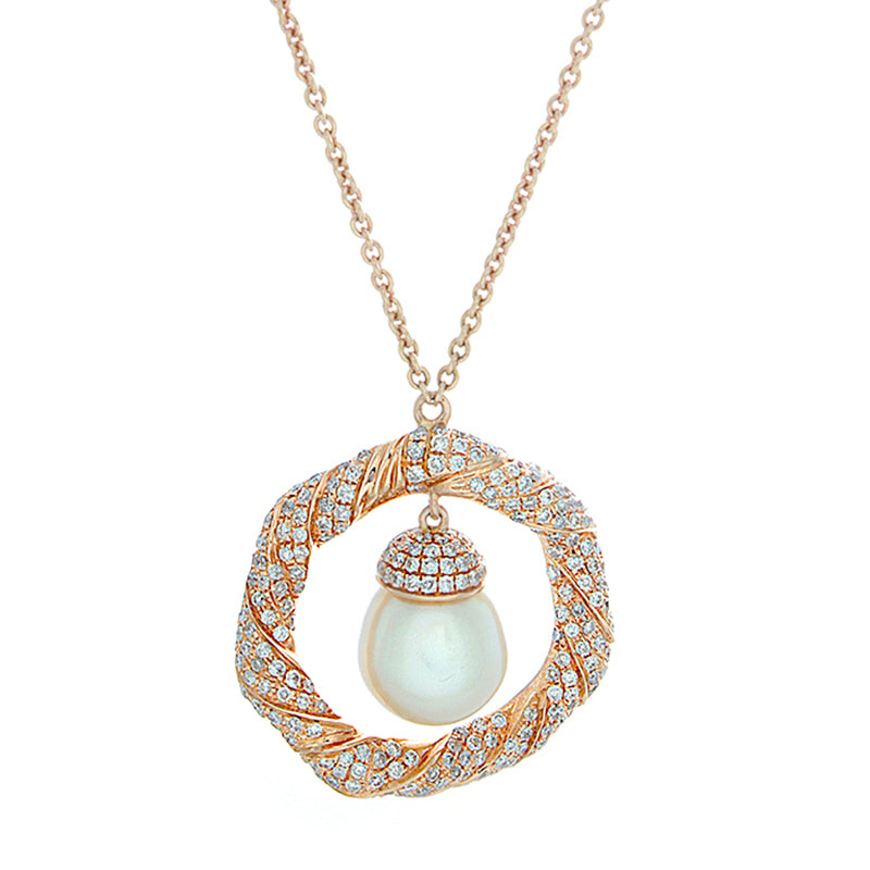 Akoya Pearl Diamond Gold Necklace