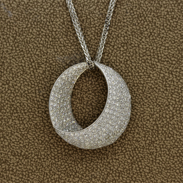 Diamond Gold Crescent Pendant
