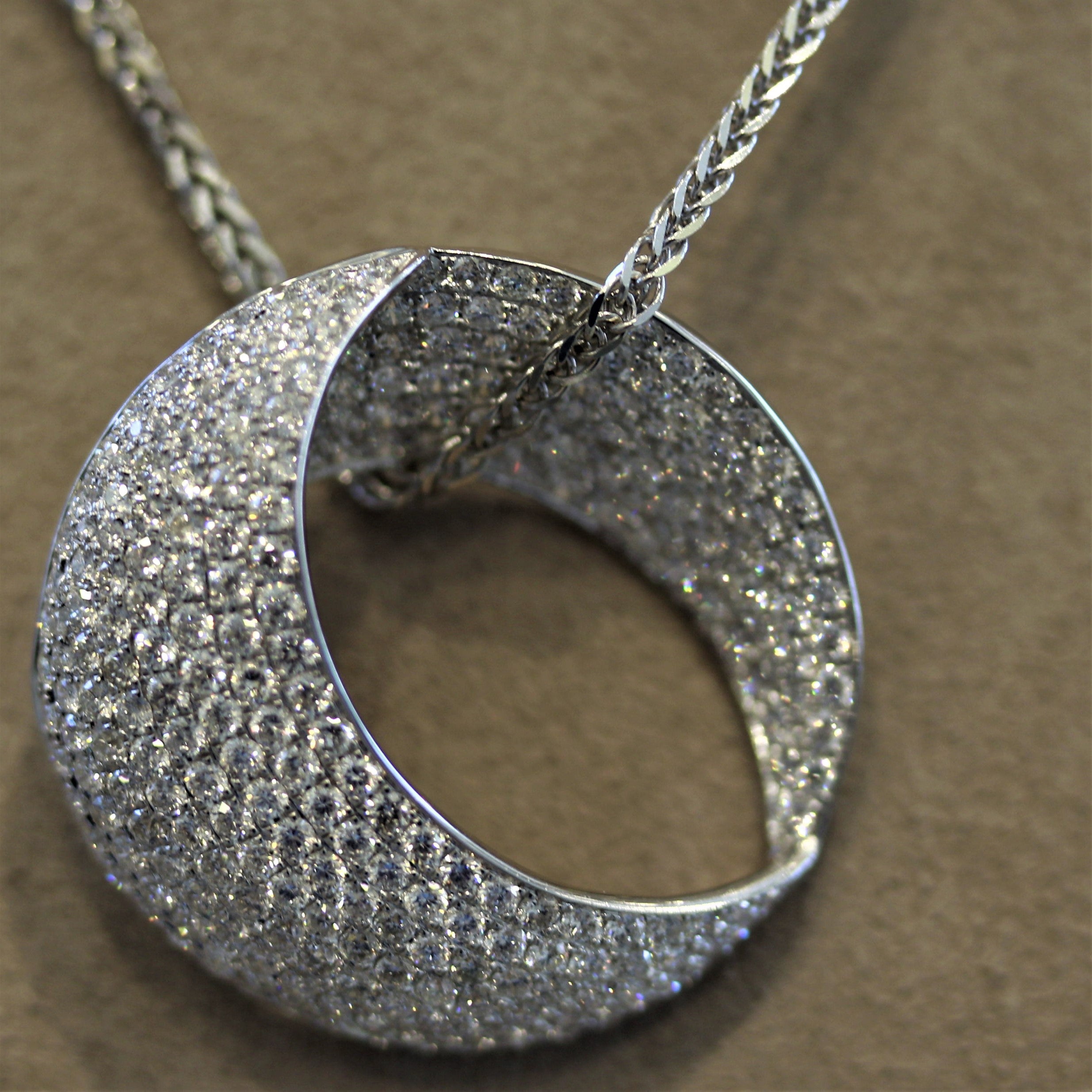 Diamond Gold Crescent Pendant