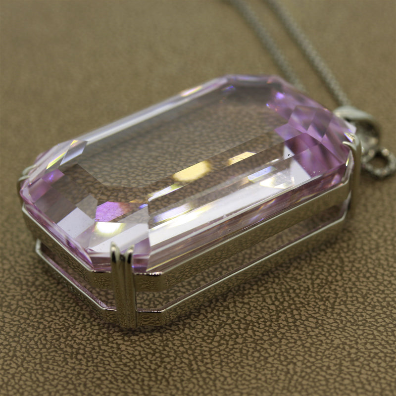 Massive Kunzite Platinum Pendant Necklace, 312.57ct