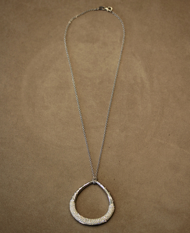 Diamond Gold Crescent Pendant Necklace
