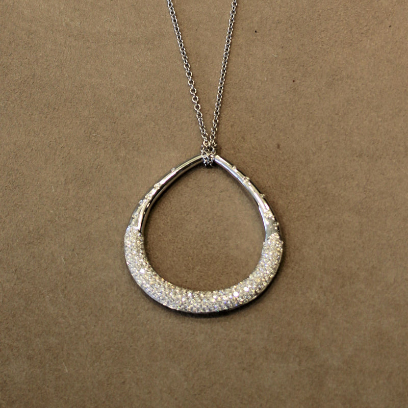 Diamond Gold Crescent Pendant Necklace