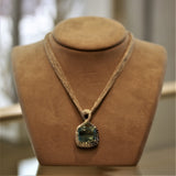 Fine Aquamarine Diamond Sapphire Gold Pendant Necklace