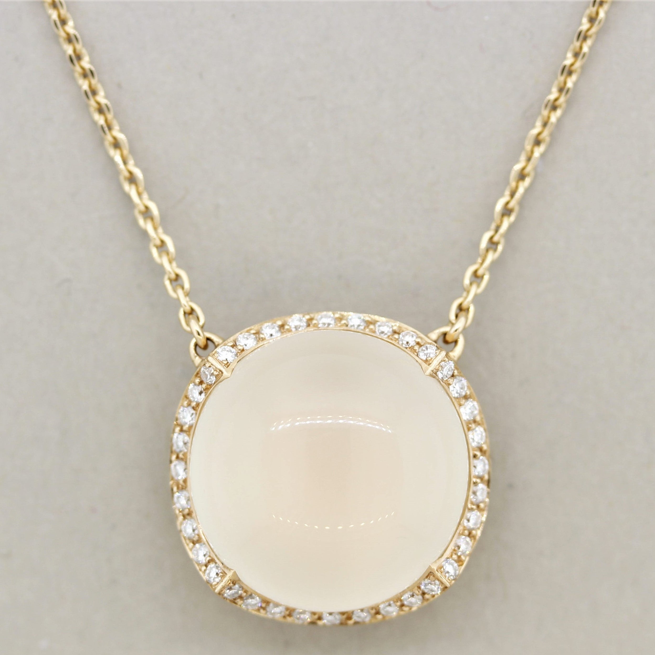 Moonstone Diamond Gold Necklace