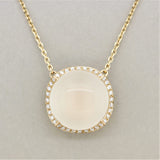 Moonstone Diamond Gold Necklace