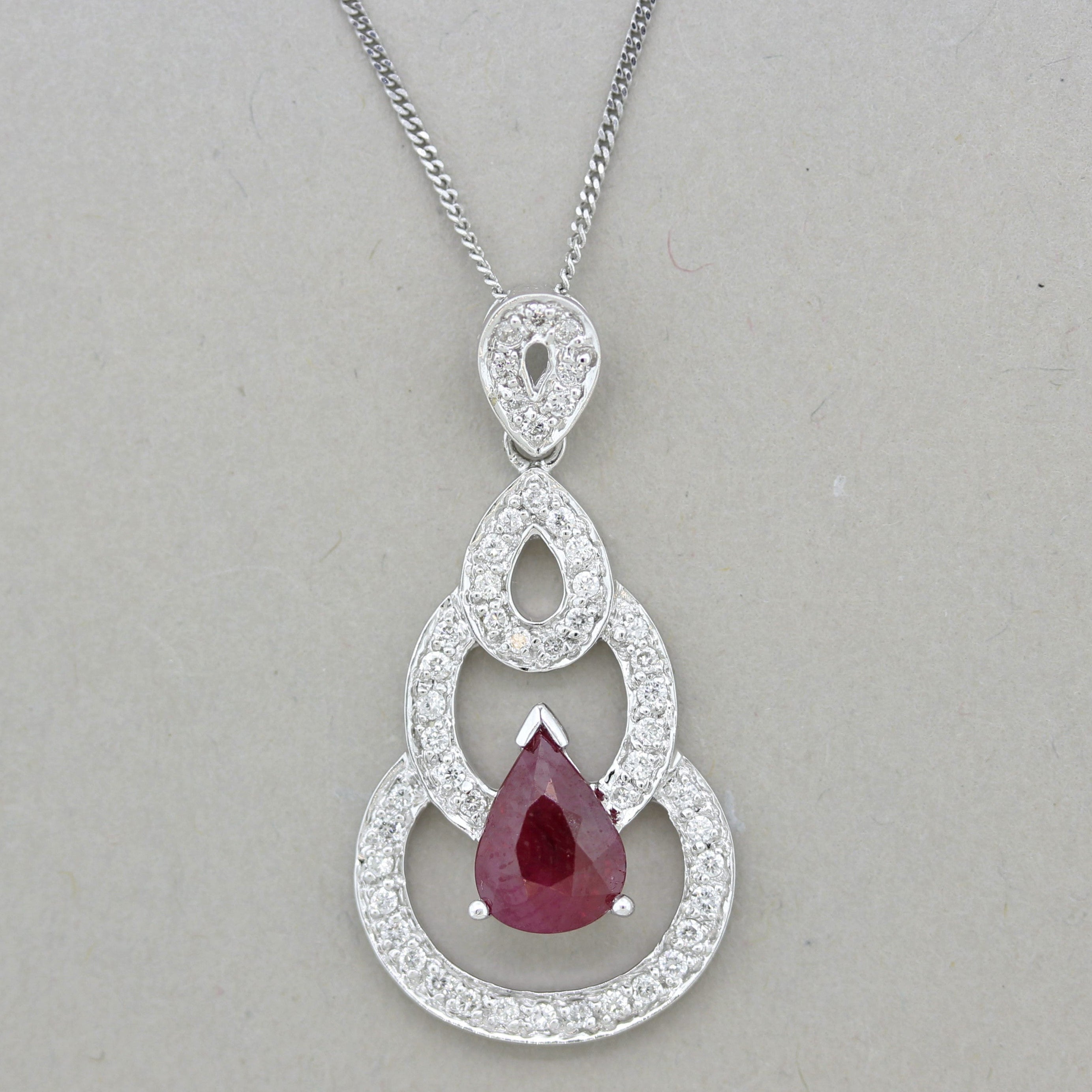Ruby Diamond Gold Pendant